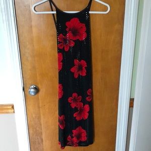 Red and black sequins dress